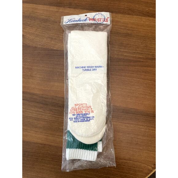NWT Vintage 70s Tennis Socks Tube Hornbrook "Pro Striped" Long Retro size 9-15 - Picture 5 of 6